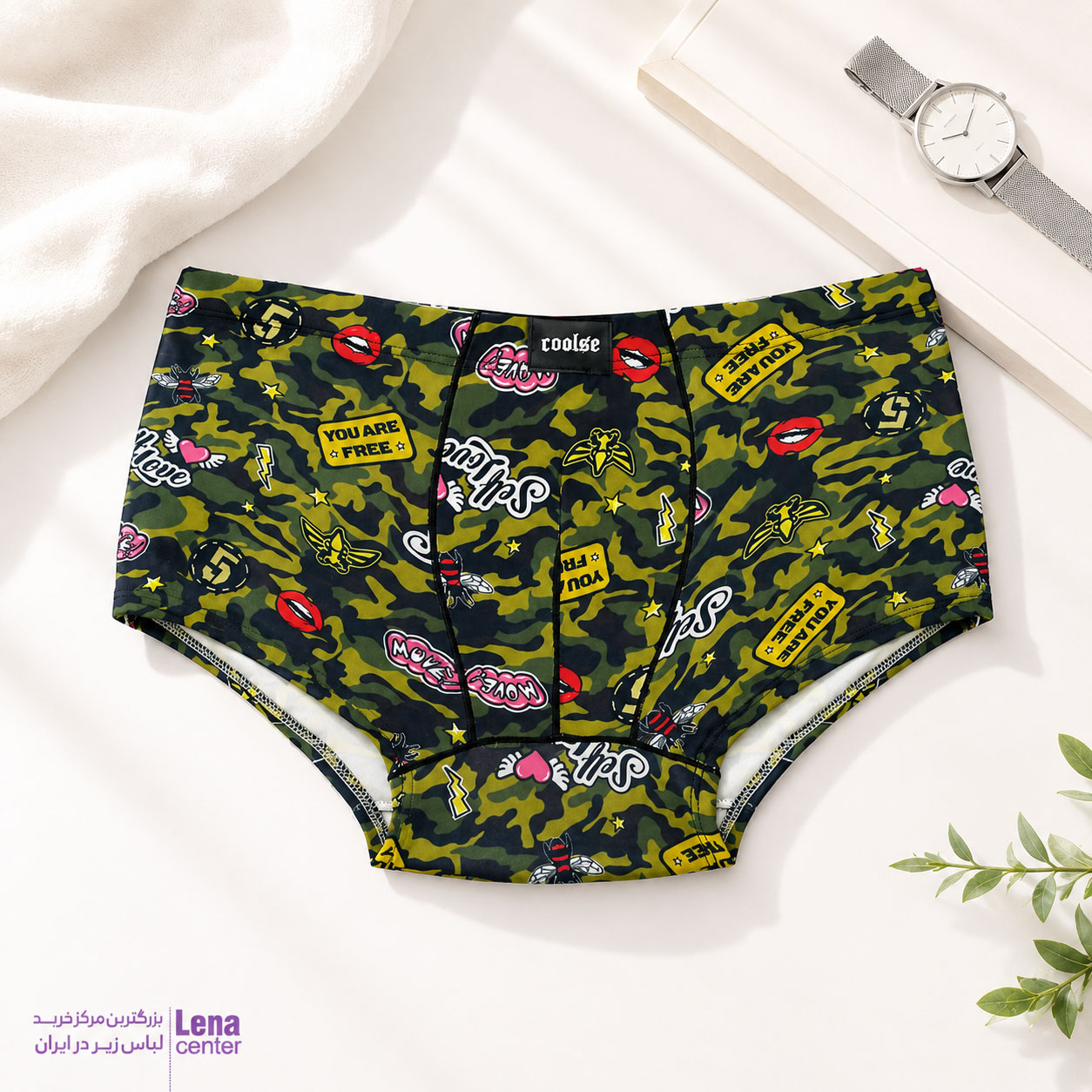 لناسنتر شورت مردانه طرح دار