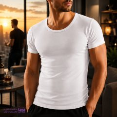 لناسنترنیم آستین سفید مردانه