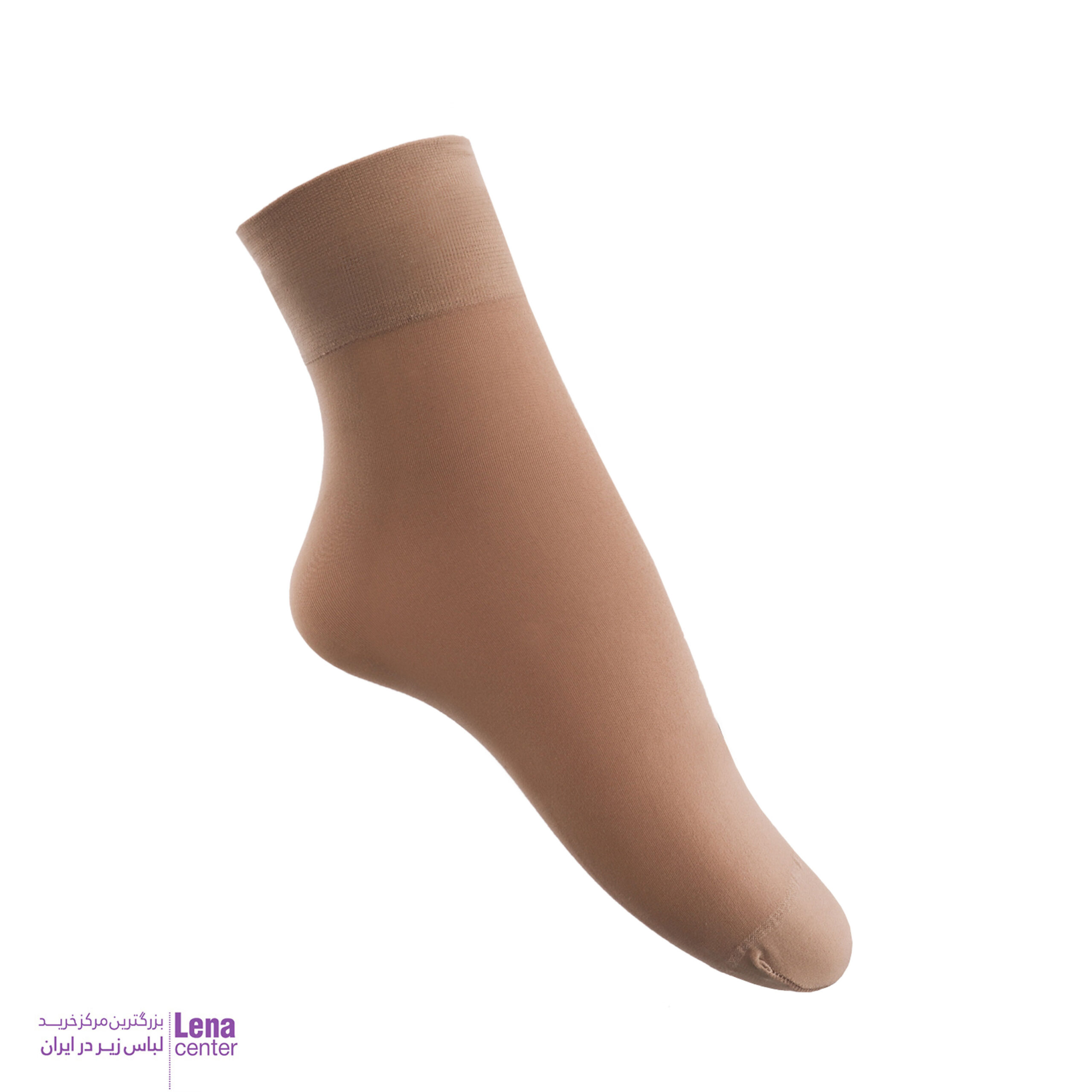 جوراب زنانه دوربع ساپورت کرم با پوشش یکدست و راحت