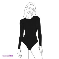 بادی زنانه کبریتی قزن‌دار آستین بلند با رنگبندی متنوع مناسب استایل روزمره نمای تنپوش