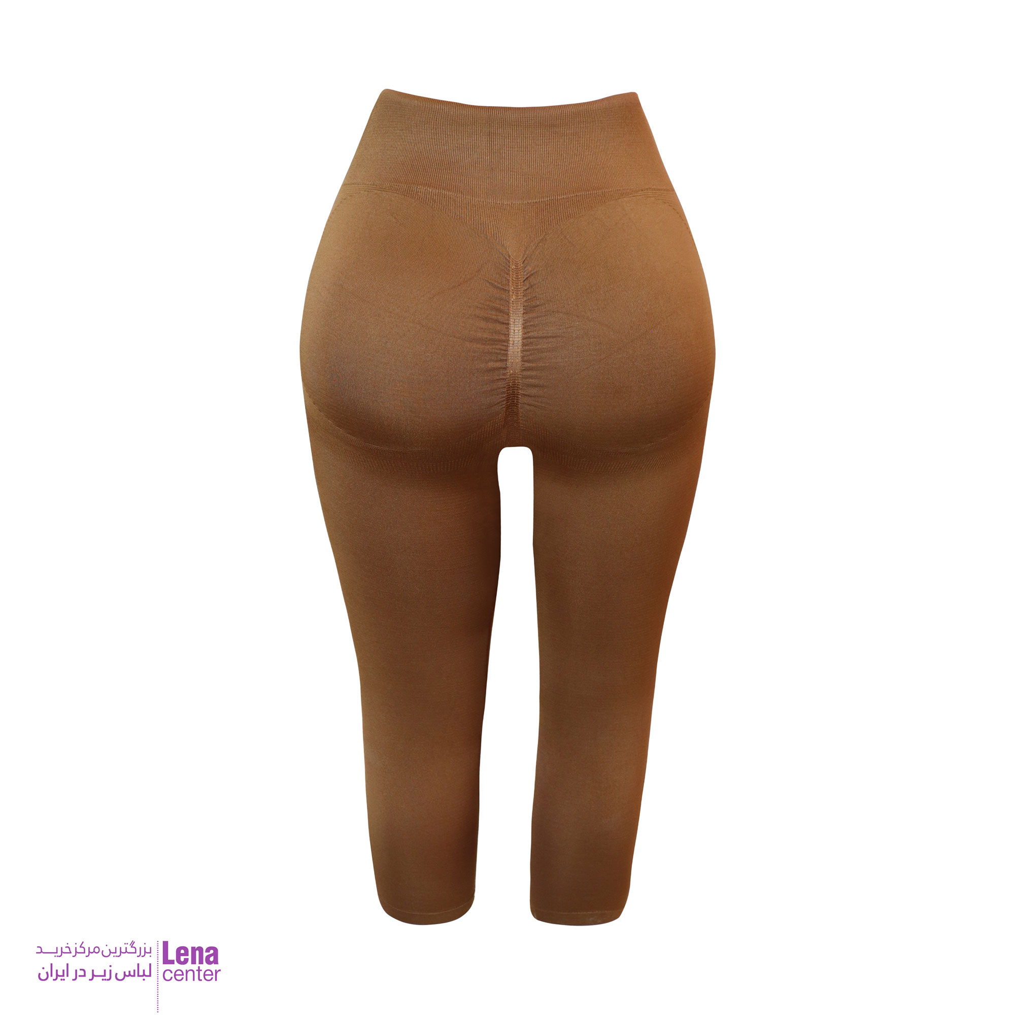 شلوارک ورزشی زنانه سه‌ربع رنگ طوسی مدل Seamless نمای پشت