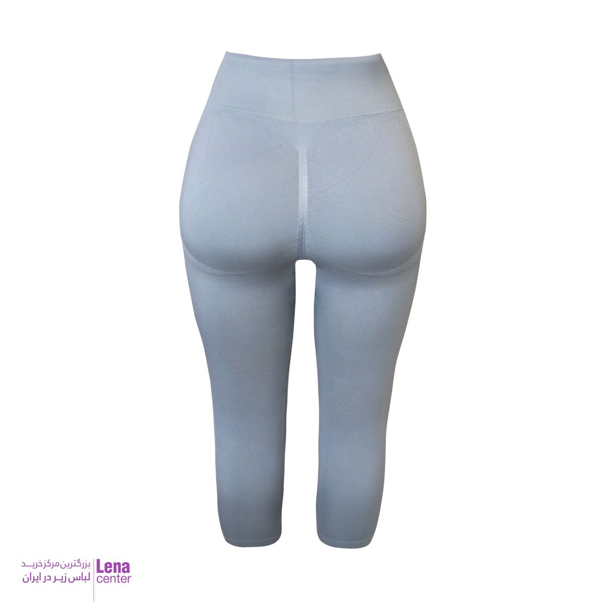 شلوارک ورزشی زنانه سه‌ربع رنگ طوسی مدل Seamless نمای پشت