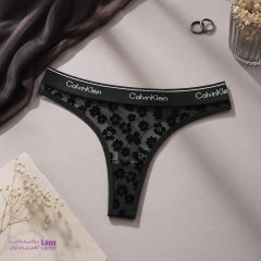 شورت زنانه Calvin Klein مدل توری مشکی با طراحی لوکس و راحتی بالا نمای جلو