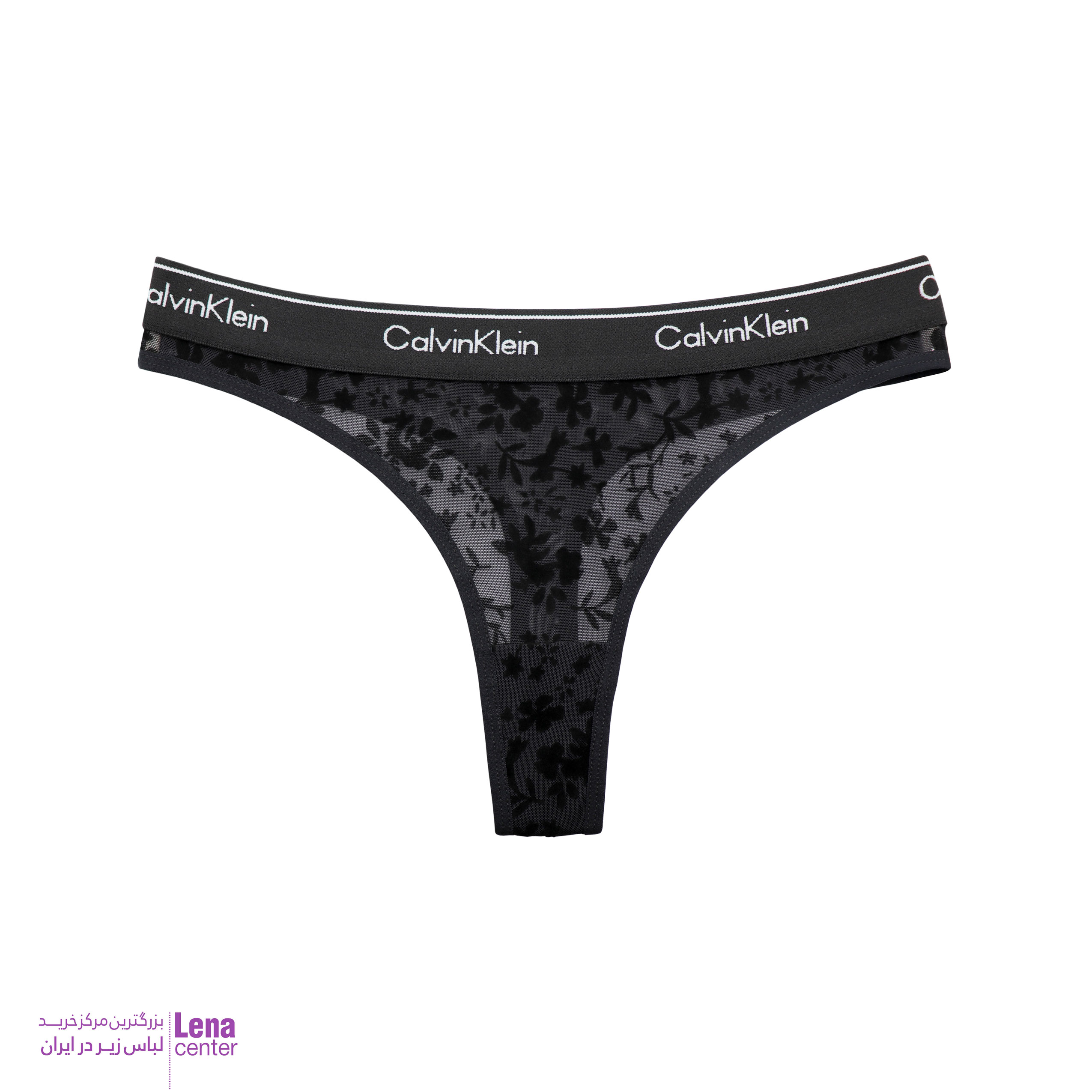 شورت زنانه Calvin Klein مدل توری مشکی با طراحی لوکس و راحتی بالا نمای جلو