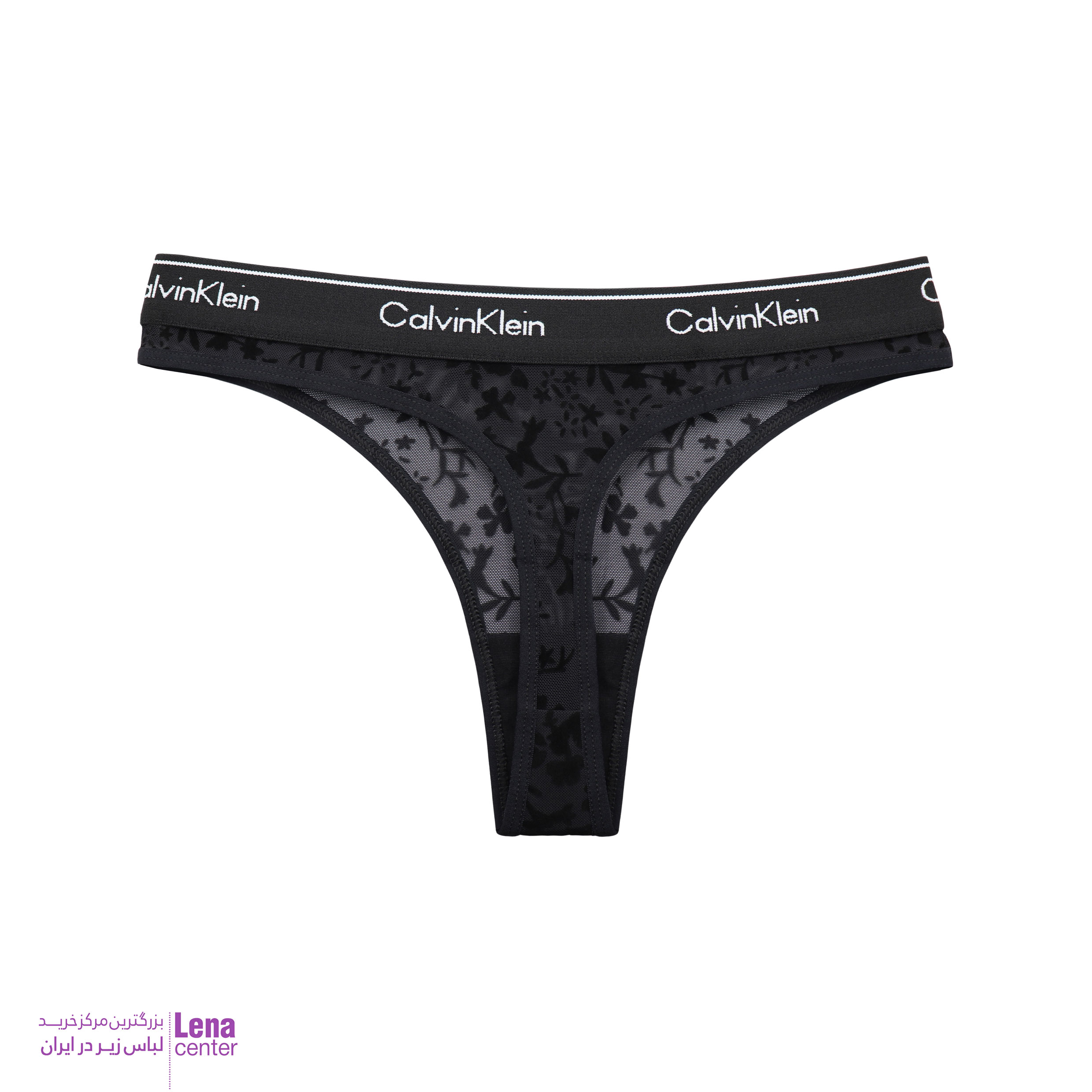 شورت زنانه Calvin Klein مدل توری مشکی با طراحی لوکس و راحتی بالا نمای پشت