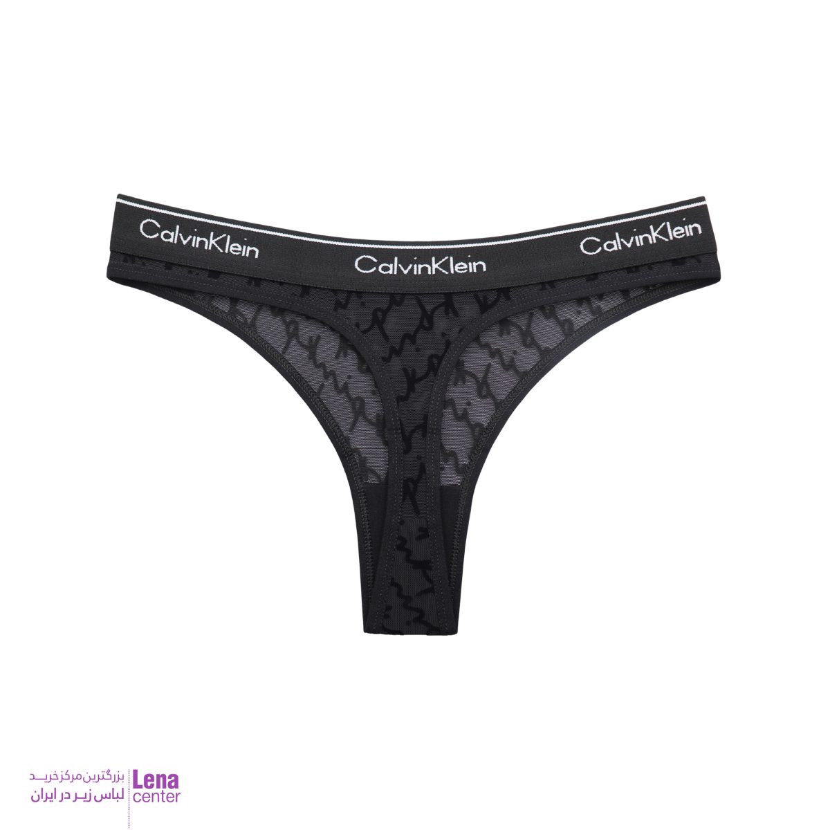 شورت زنانه Calvin Klein مدل توری مشکی با طراحی لوکس و راحتی بالا نمای پشت
