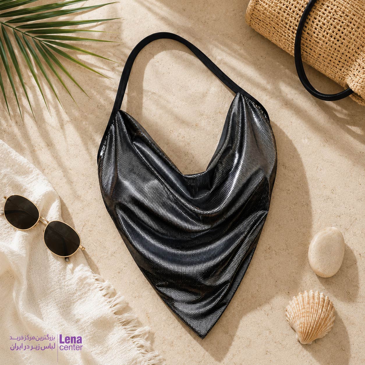تاپ گردنی زنانه پشت گره ای دیسکو نمای جلو