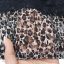 ست تاپ و شورتک توری زنانه مشکی طرح پلنگی نمای جزییات