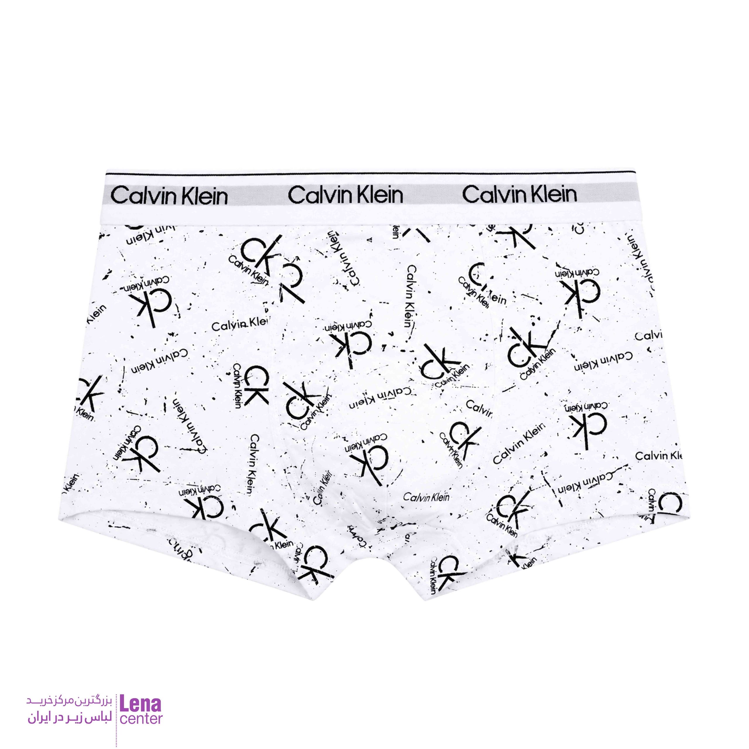 شورت نیم پا مردانه کتان لاکرا طرح Calvin Klein همراه با رنگبندی نمای جلو