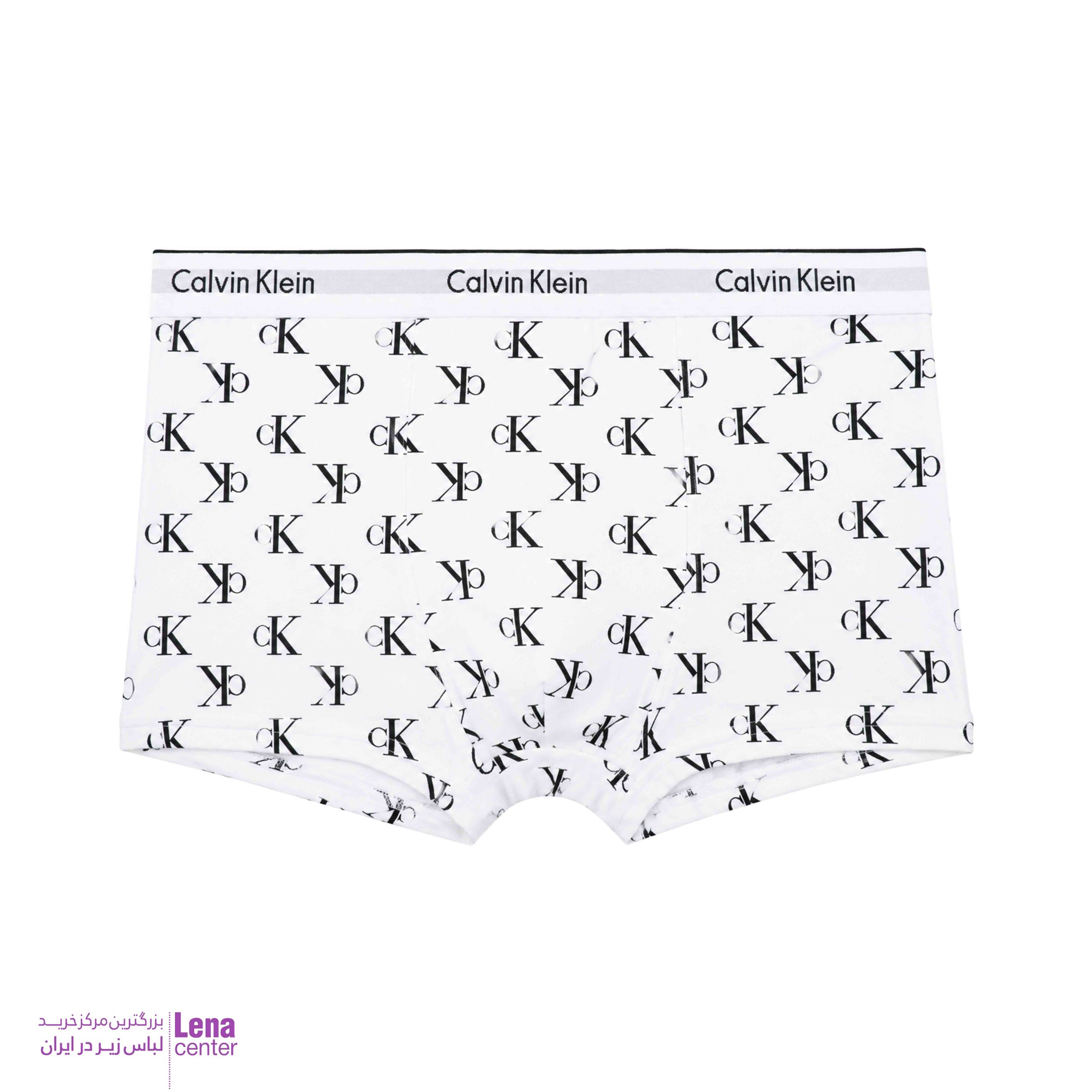 شورت نیم پا مردانه کتان لاکرا طرح Calvin Klein همراه با رنگبندی نمای جلو