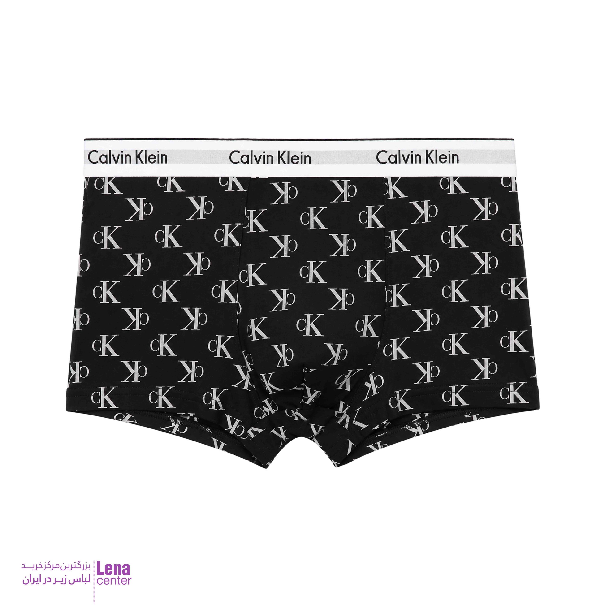 شورت نیم پا مردانه کتان لاکرا طرح Calvin Klein همراه با رنگبندی نمای جلو