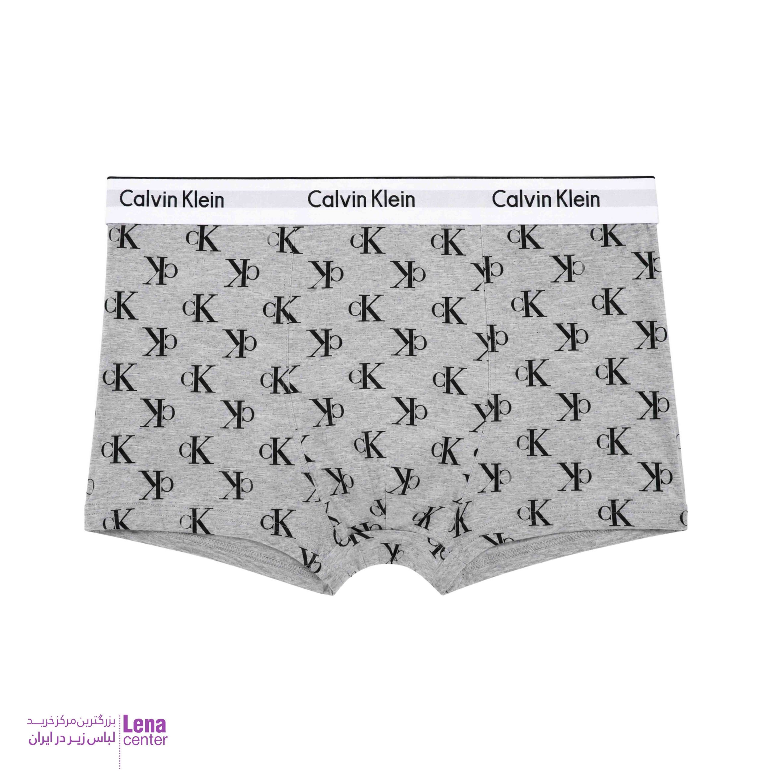 شورت نیم پا مردانه کتان لاکرا طرح Calvin Klein همراه با رنگبندی نمای جلو