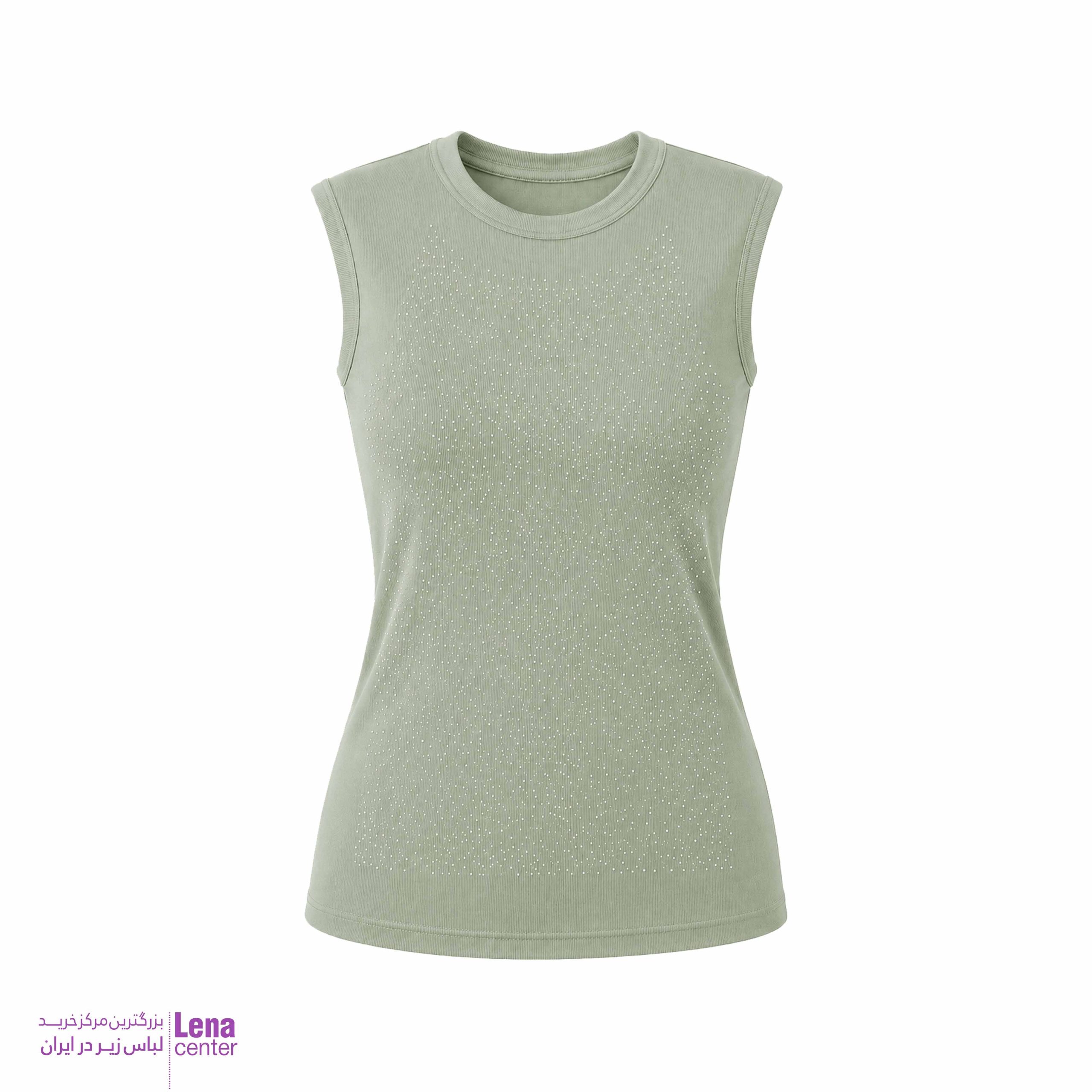 تاپ حلقه زنانه ویسکوز نگین دار نمای جلو