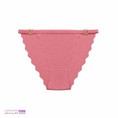 شورت زنانه لیزری کبریتی با لبه دالبری و اکسسوری طلایی شیک نمای جلو